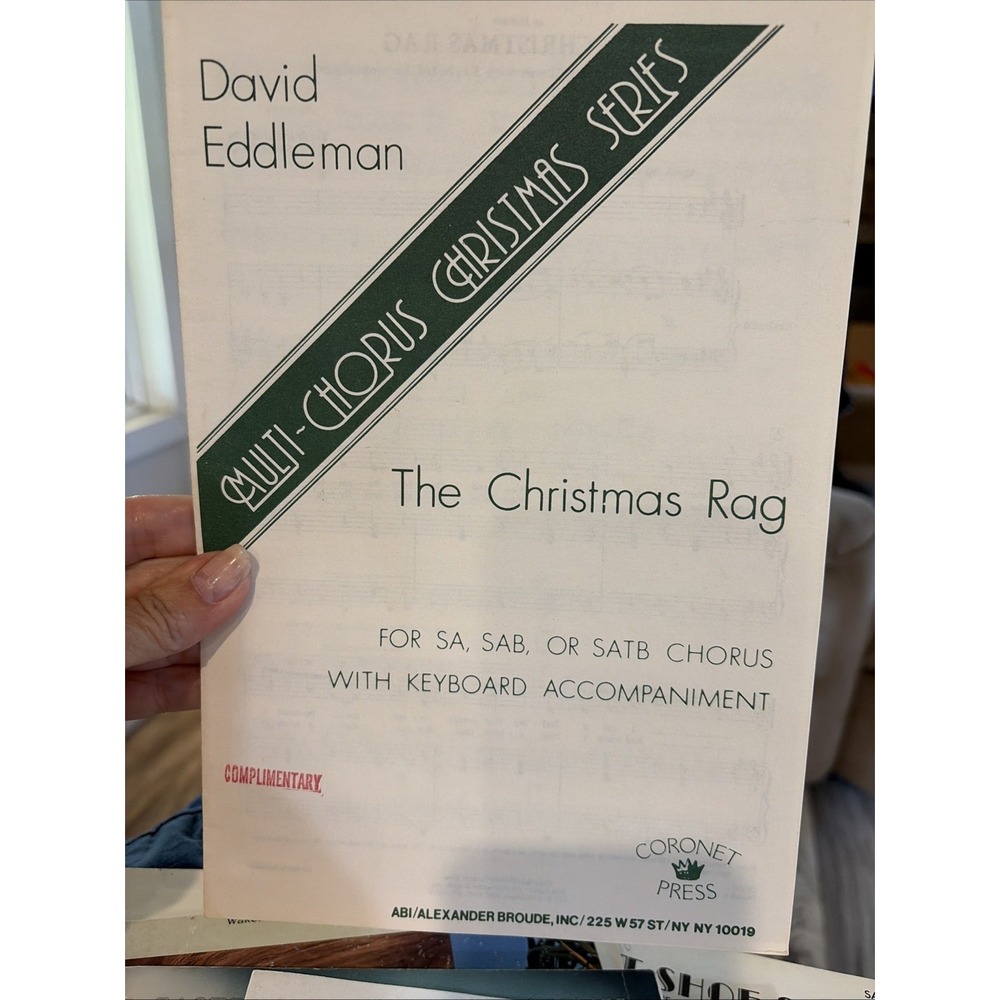 Vintage 1982 The Christmas Rag Sheet Music David Eddleman SA SAB SATB CP 155